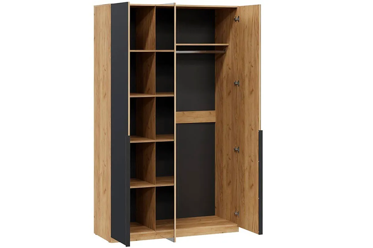 Шкаф комбинированный Джоли (Дуб Крафт золотой/Графит матовый) в мебель-центре Озерцо