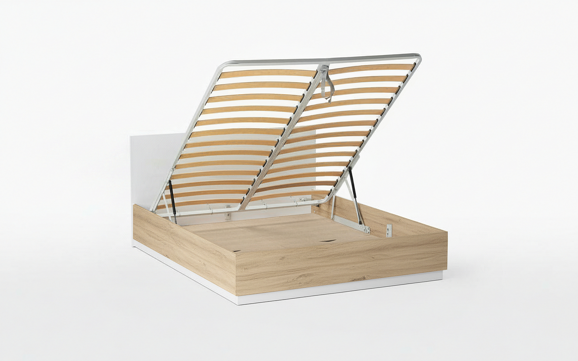 Комплект с подъемным механизмом Twills, цвет дуб бардолино натуральный+белый базовый, 180x200 + Тумба навесная Twills, цвет дуб бардолино натуральный+белый базовый - купить в Озерце