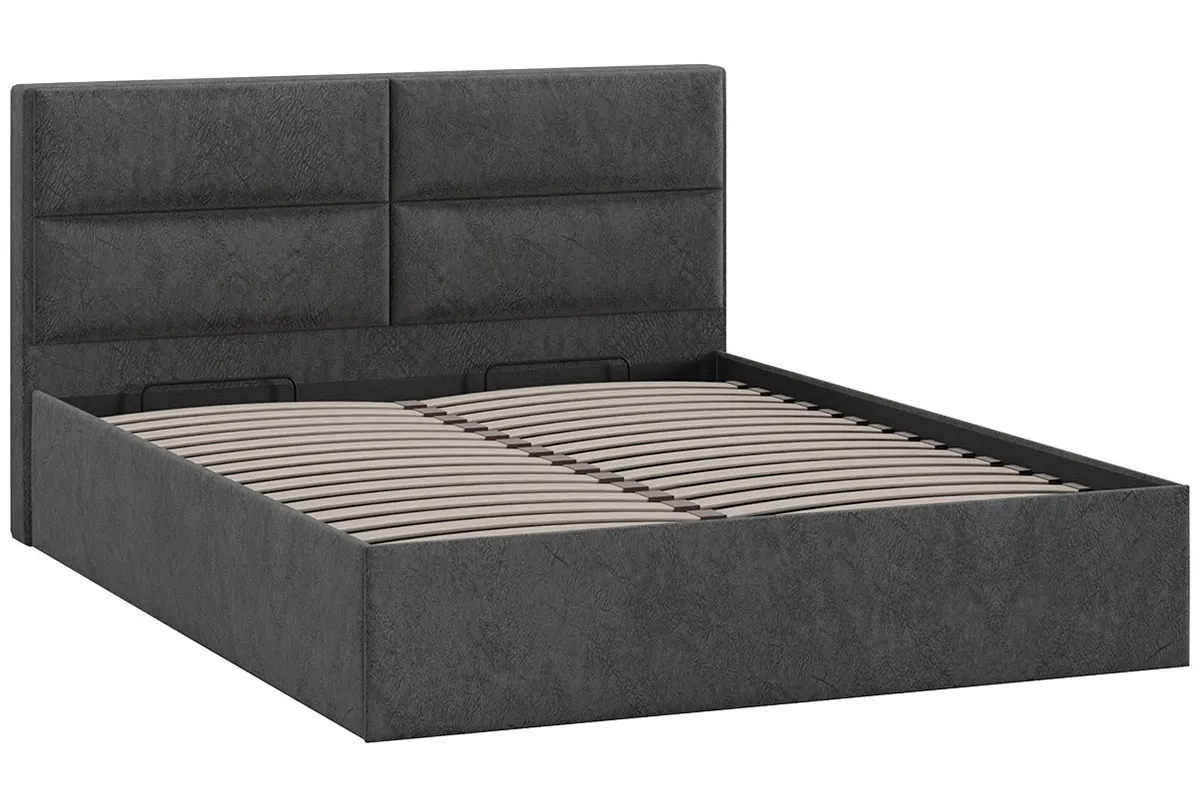 Кровать универсальная Глосс с ПМ Тип 1 без заглушины 160х200 (Микровелюр/Wellmart Graphite) - купить в Озерце