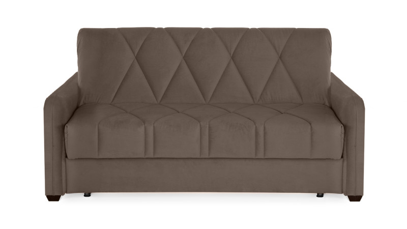 Диван - кровать Domo Pro с мягкими подлокотниками, стежка ромб, ткань Sky Velvet 02 180x216 — купить в Озерце
