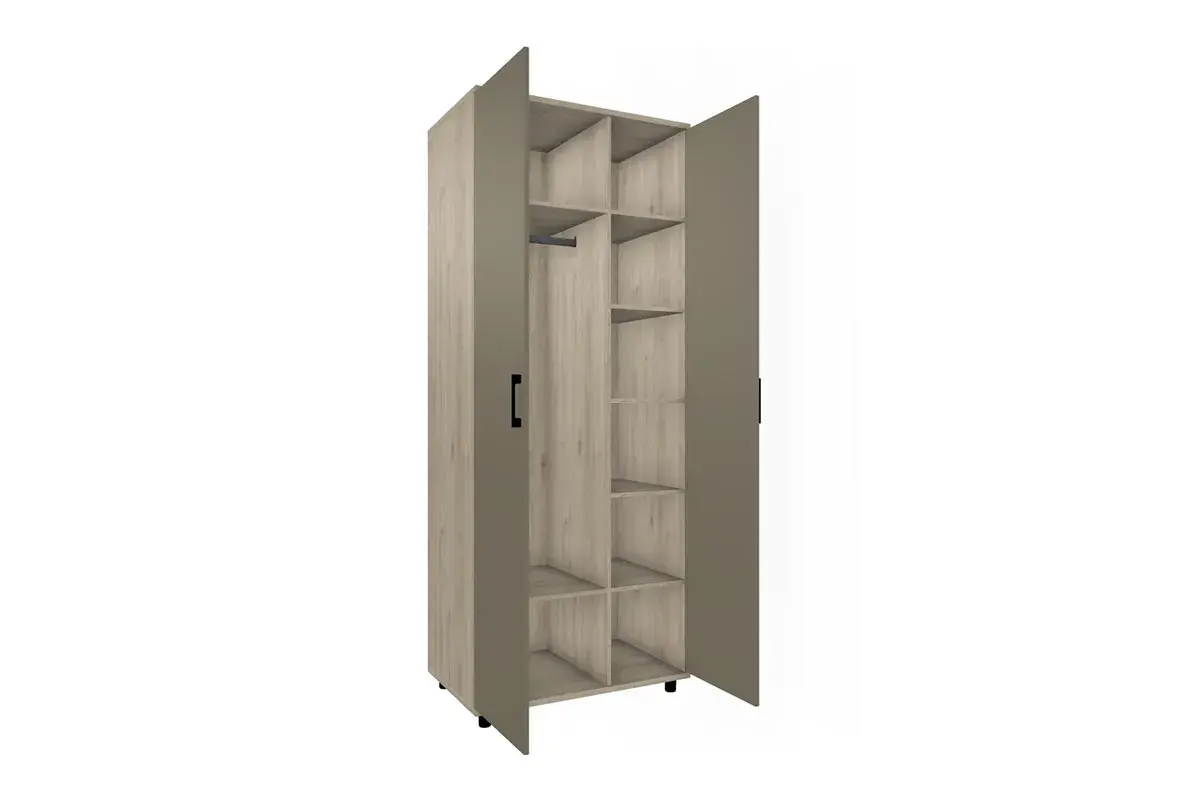 Шкаф для одежды и белья ШК-5008-ГС-ЛМ (Гикори Джексон Светлый/Латте Матовый) в мебель-центре Озерцо