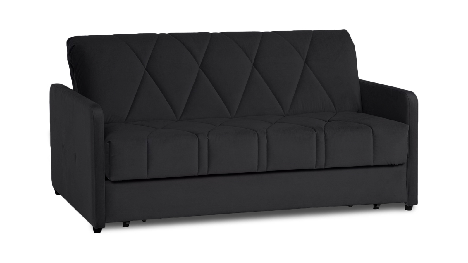 Диван - кровать Domo Pro с узкими подлокотниками, стежка ромб, ткань Sky Velvet 38 160x216 — купить в Озерце