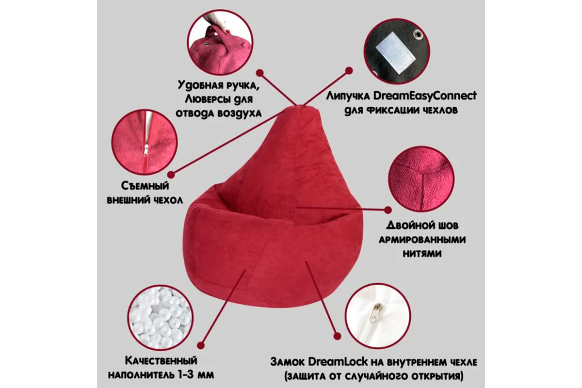 Кресло Мешок Груша Синий (Оксфорд) XL — купить в Озерце