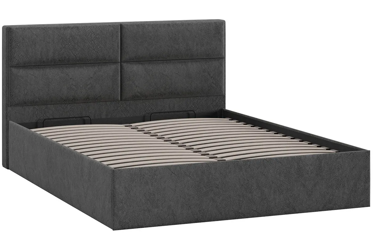 Кровать универсальная Глосс с ПМ Тип 1 и заглушиной (Микровелюр/Wellmart Graphite) - купить в Озерце