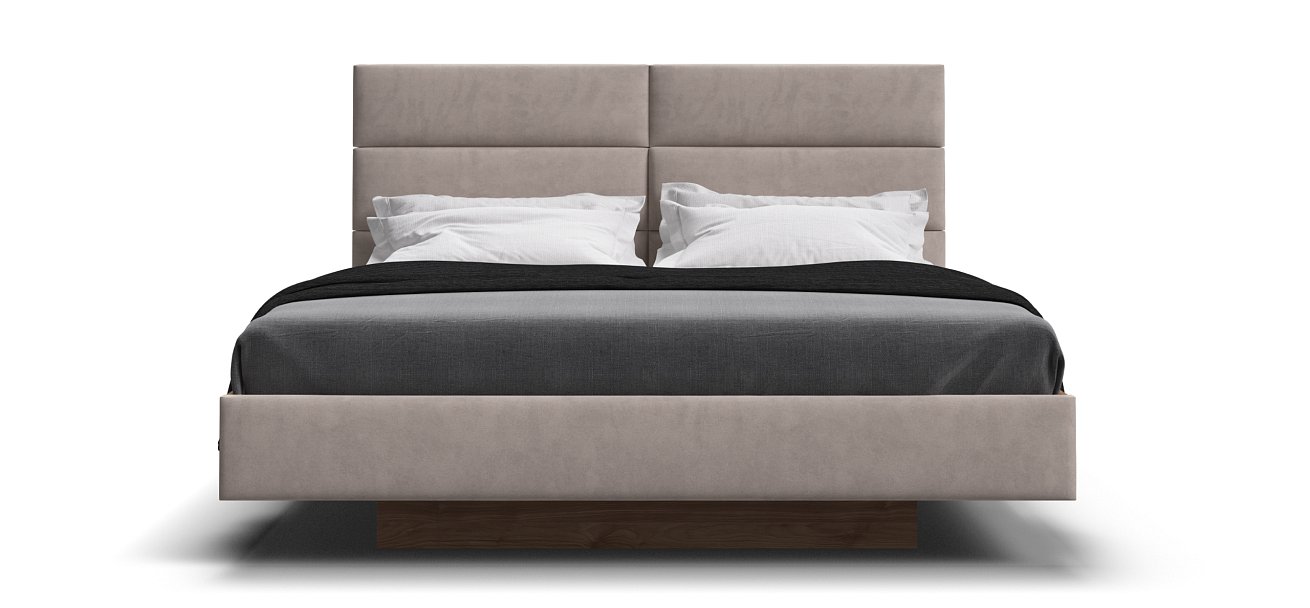 Босс Лофт Кровать+ПМ 160*200 Орех селект, Велюр Монолит латте - купить в Озерце