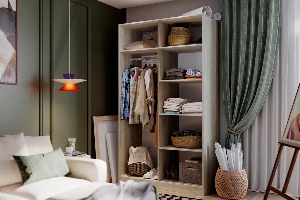 Шкаф платяной 60 (Дуб Серый Craft) в мебель-центре Озерцо