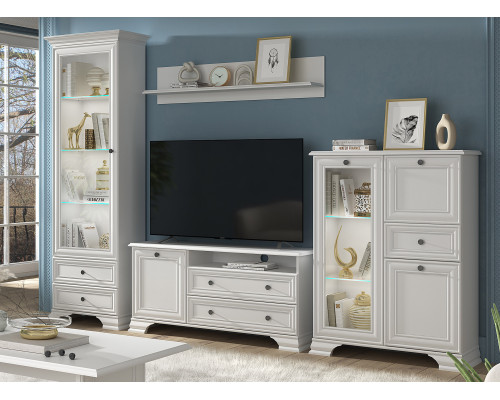 Стенка для гостиной №2 Тиффани Белый — Мебель-центр Озерцо