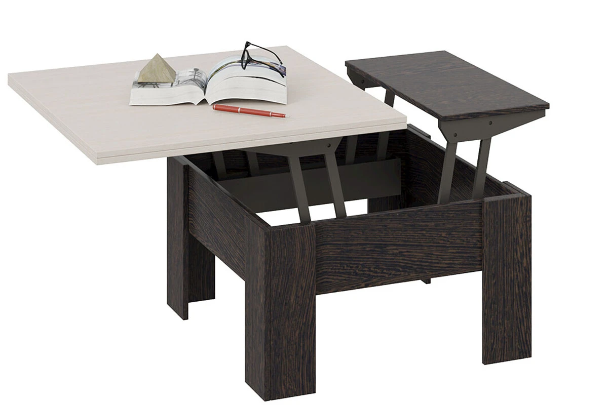 Стол журнальный Тип 10 (Венге Цаво/Дуб Белфорт) — Мебель-центр Озерцо