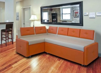 Кухонный диван Оскар (оранжевый-крем) — купить в Озерце