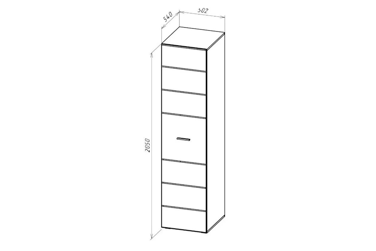 Шкаф однодверный Gloss Белый/Белый глянец (72374530) в мебель-центре Озерцо