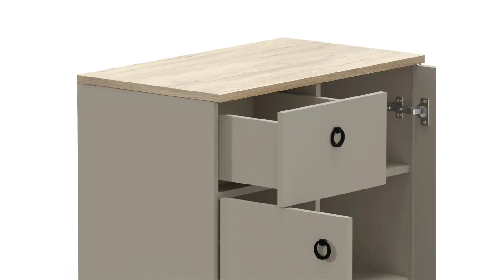 Тумба двухдверная с ящиком Zima 41x70, Дуб сильверджек ореховый+Глиняный серый — купить в Озерце
